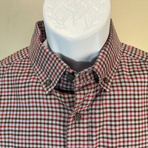 UNTUCKit Men's gray, fuchsia and brown checkered l/s Slim Fit shirt Medium M EUC